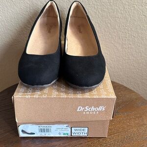 Dr. Scholl's Black Suede-Look Comfort Flats